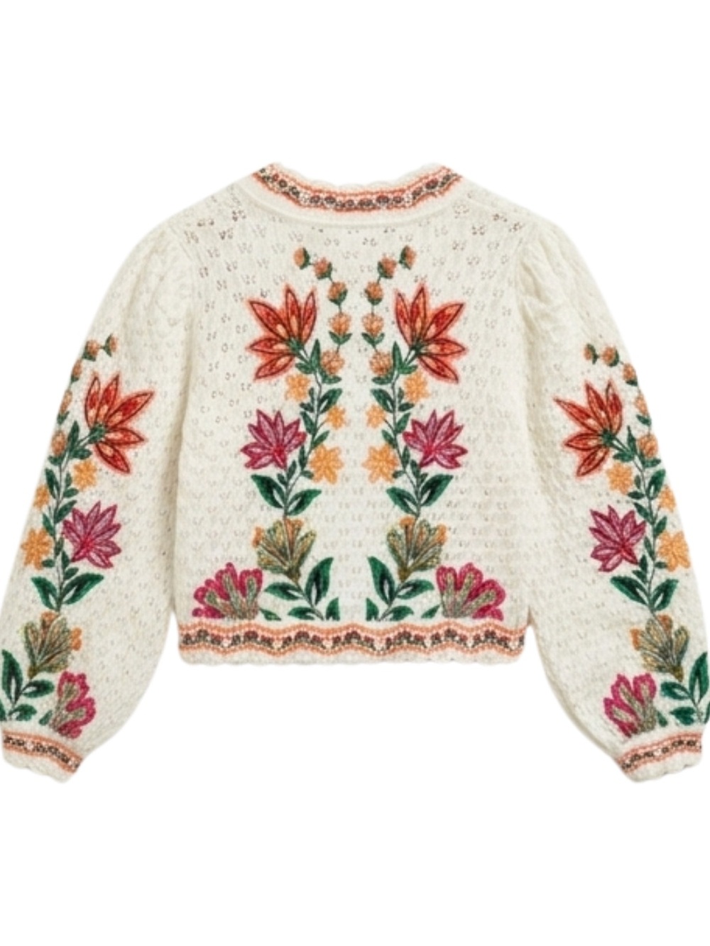 FARM Rio Cream Embroidered Floral Cardigan - Picture 2 of 3